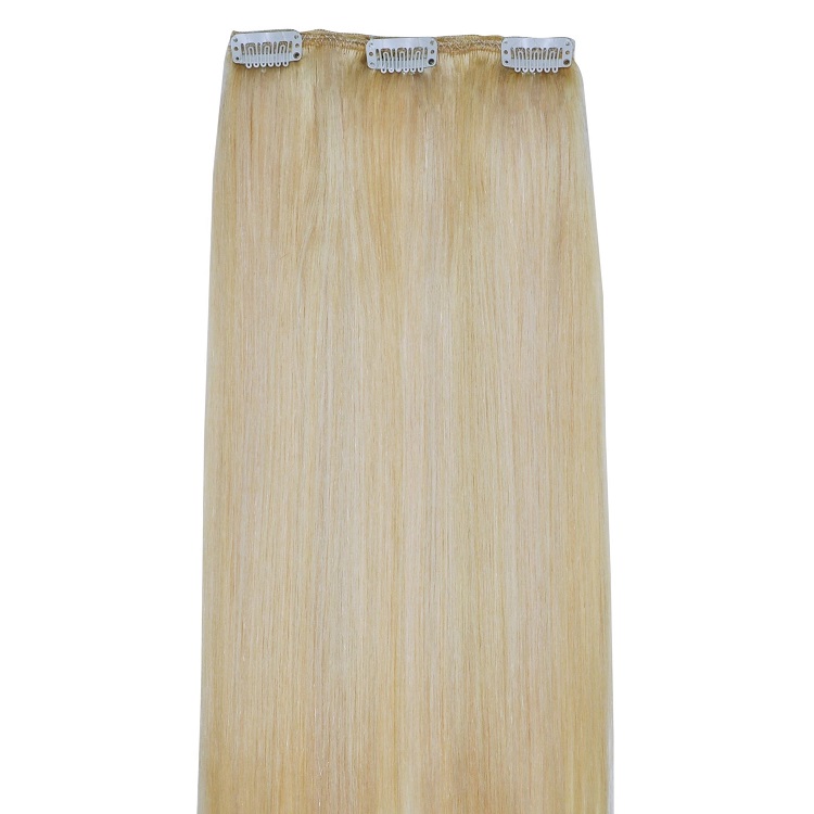 Light blonde highlighted hair extension colour