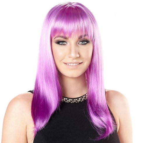 mid length purple wig