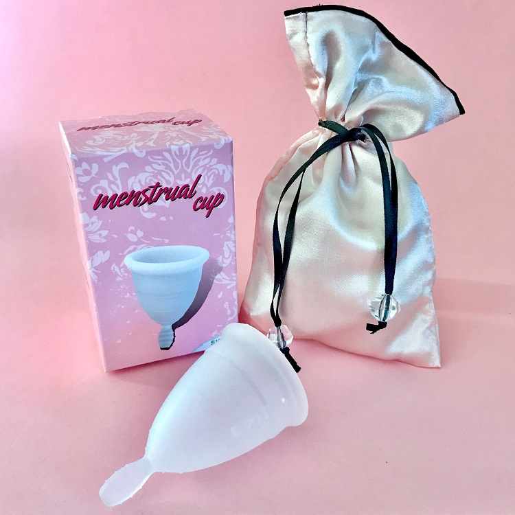 moon cup with discreet storage bag